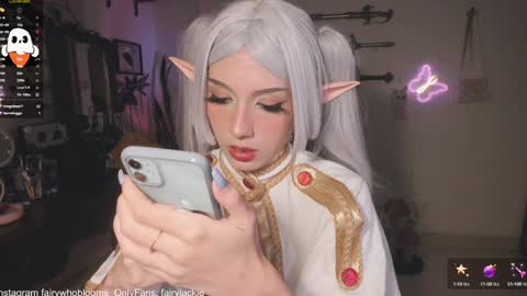 Snapshot of fairywhore chatting on 12.05.24 Jackie Cosplayer online show from 12.05.24