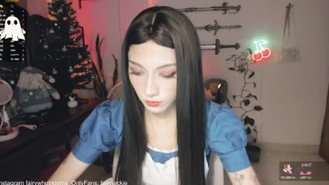 Snapshot of fairywhore chatting on 12.10.24 Jackie Cosplayer online show from 12.10.24