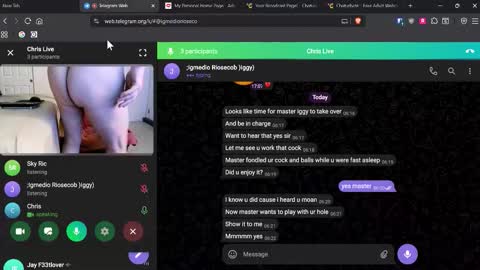 Snapshot of icihristopher chatting on 10.13.25 Christopher online show from 10.13.25