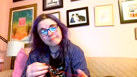 Snapshot of nakedcrafts chatting on 02.16.25 Lizzy online show from 02.16.25
