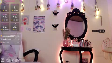 Snapshot of posigore chatting on 12.13.24 Anna Goth independient model online show from 12.13.24