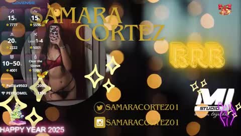 Snapshot of samaracortez chatting on 01.06.25 Sammy online show from 01.06.25