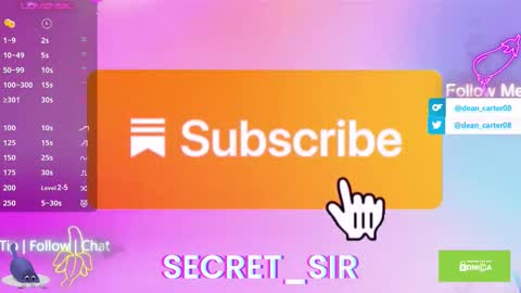 Snapshot of secret_sir chatting on 09.09.25 Dean Carter online show from 09.09.25