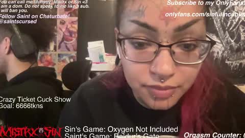 Snapshot of sinfulincubus chatting on 02.18.25 Mistrx Sin online show from 02.18.25