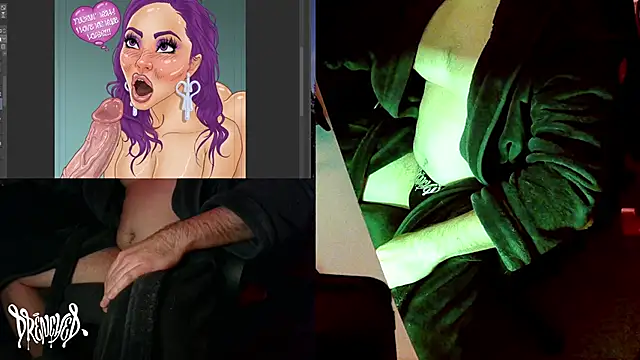 Snapshot of DrenchedArt chatting on 12.24.24 DrenchedArt online show from 12.24.24