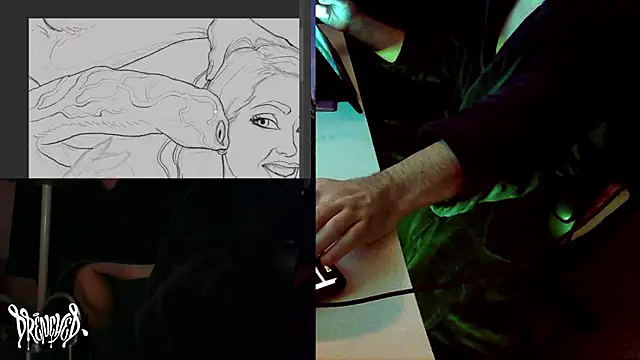 Snapshot of DrenchedArt chatting on 01.03.25 DrenchedArt online show from 01.03.25
