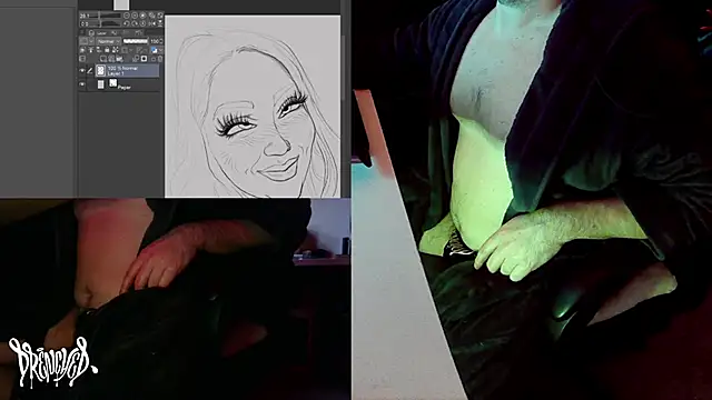 Snapshot of DrenchedArt chatting on 01.30.25 DrenchedArt online show from 01.30.25