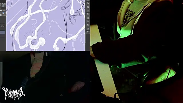 Snapshot of DrenchedArt chatting on 02.04.25 DrenchedArt online show from 02.04.25