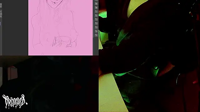 Snapshot of DrenchedArt chatting on 02.21.25 DrenchedArt online show from 02.21.25