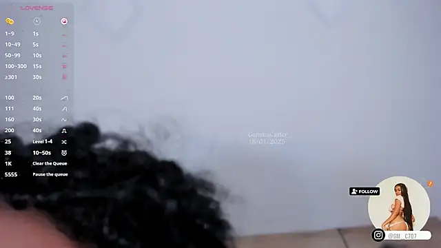 Snapshot of GemmaCarter_ chatting on 01.18.25 GemmaCarter online show from 01.18.25