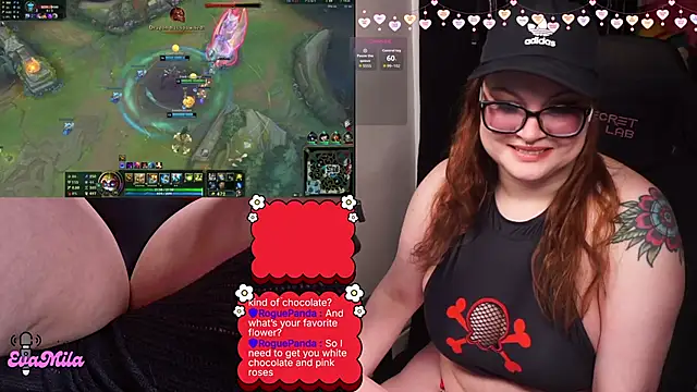 Snapshot of evamila chatting on 02.14.26 evamila online show from 02.14.26