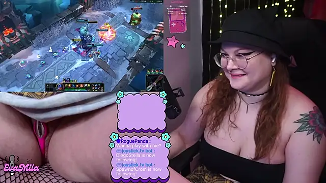 Snapshot of evamila chatting on 03.23.26 evamila online show from 03.23.26