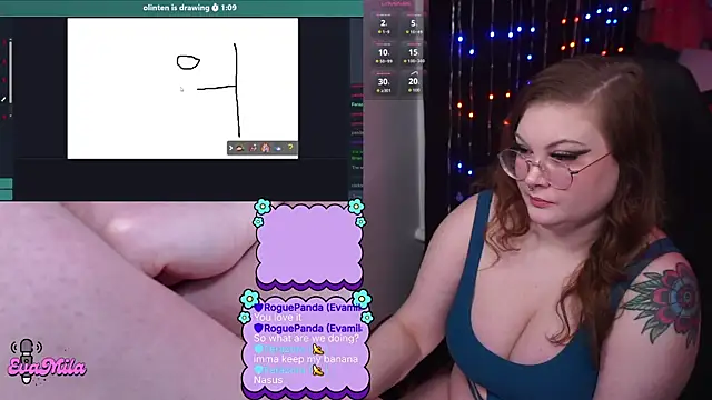 Snapshot of evamila chatting on 03.28.26 evamila online show from 03.28.26