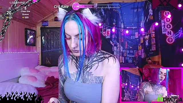 Snapshot of NekoCyber chatting on 02.08.25 NekoCyber online show from 02.08.25