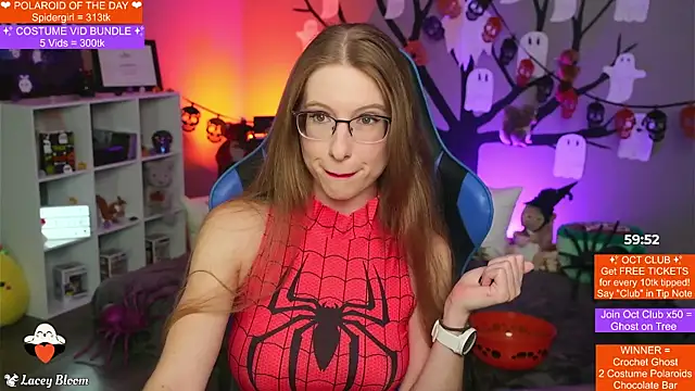 Snapshot of TheLaceyBloom chatting on 10.31.25 TheLaceyBloom online show from 10.31.25